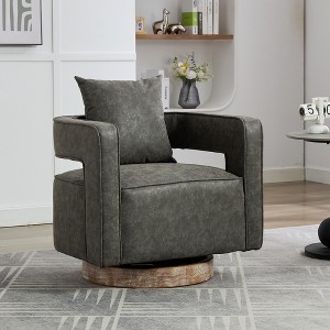 29"W Swivel Accent Open Back Chair Modern Comfy Sofa Chair For Nursery Bedroom Living Room, Club Chair Leisure Arm Chair - ModernLuxe - 1 of 4