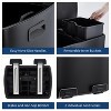 Stainless Steel Dual Compartment Trash Can, 16 Gallon with Foot Pedal & Foldable Design, Brushed Stainless Steel & Black Finish - 4 of 4