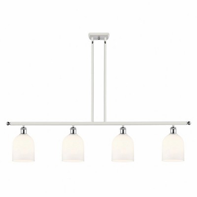 Bella - 4 Light Stem Hung Island In Industrial Style-10 Inches Tall and 48 Inches Wide