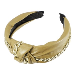 Unique Bargains Women's Fashion Vintage Knotted PU Leather Knotted Headbands 1 Pc - 1 of 4