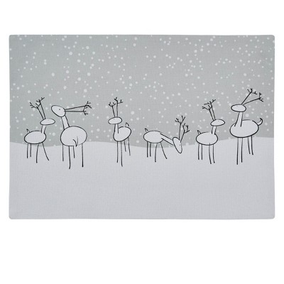 Split P Reindeer Games Placemat Set -White