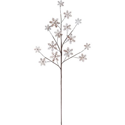 Transpac Wood 28 in. Multicolor Christmas Vine and Snowflake Pick