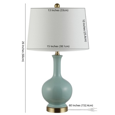 Bowie 26" Blue Ceramic Table Lamp with White Shade