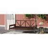Grungis Twin Size Patio Swing Bed with 16.4ft Hemp Ropes,Rattan Outdoor Swing for Garden,Courtyard - 2 of 4