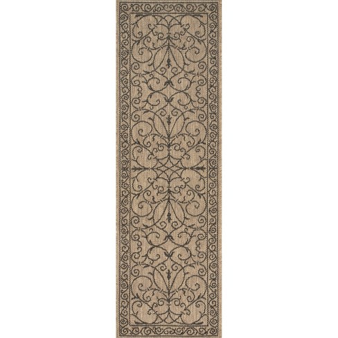 nuLOOM Outdoor Alaina Black 2 ft. x 8 ft. Runner Rug