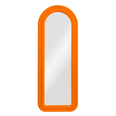Beautyolove 24 in. W x 63 in. H Irregular Orange Flannel Wrapped Wood Framed Full Length Floor Mirror Wall Mounted or Leaning Mirror