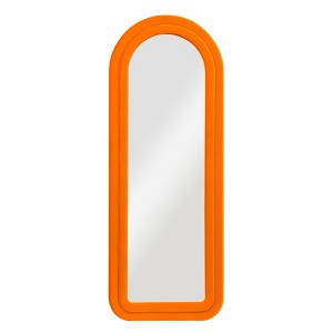 Beautyolove 24 in. W x 63 in. H Irregular Orange Flannel Wrapped Wood Framed Full Length Floor Mirror Wall Mounted or Leaning Mirror - 1 of 4