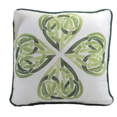 Home Decor 9.5" Clover Knot Pillow Irish Saint Patricks Day  -  Decorative Pillow