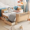 KTMBDW Twin/Full Size Bed with High Fence and Rounded Corner Design, Bed Frame with 2 Drawers, Easy Assemble - 3 of 4