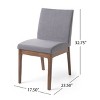 Stylish Dining Chairs Set of 2, Upholstered Dining Chair with Sturdy Solid Wood Legs, Gray-Christopher Knight Home - image 3 of 4