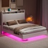 Coucheta Floating Bed Frame with LED Lights & Charging Station, Upholstered Leather Platform, 50" Tall, No Box Spring Needed - 3 of 4
