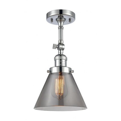 Cone - 1 Light Semi-Flush Mount In Industrial Style-14.5 Inches Tall and 7.75 Inches Wide