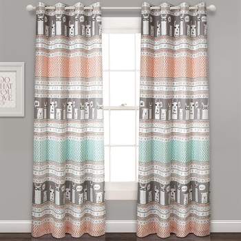 52"x84" Set of 2 Llama Striped Room Darkening Curtain Panels - Lush Décor