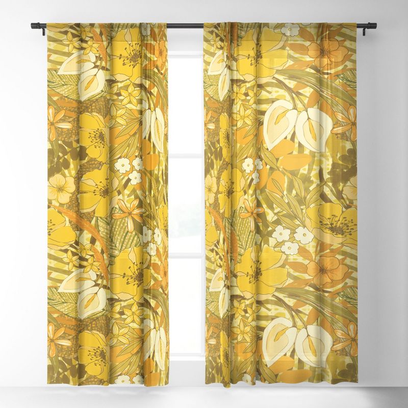 Jacqueline Maldonado 970S Floral Watercolor Single Panel Sheer Window Curtain - Deny Designs, 2 of 7