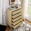 XIYUYEU 5-Drawer Simple Wooden Dressers with Rattan Drawers,Chest of Drawers for Bedroom,Living Room,Hallway,Natural - 3 of 4