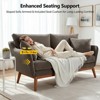 Karl Home |Linen Blend Mid-Century Modern Small Spaces Loveseat Two-Seater Sofa With Solid Wood Base - 4 of 4
