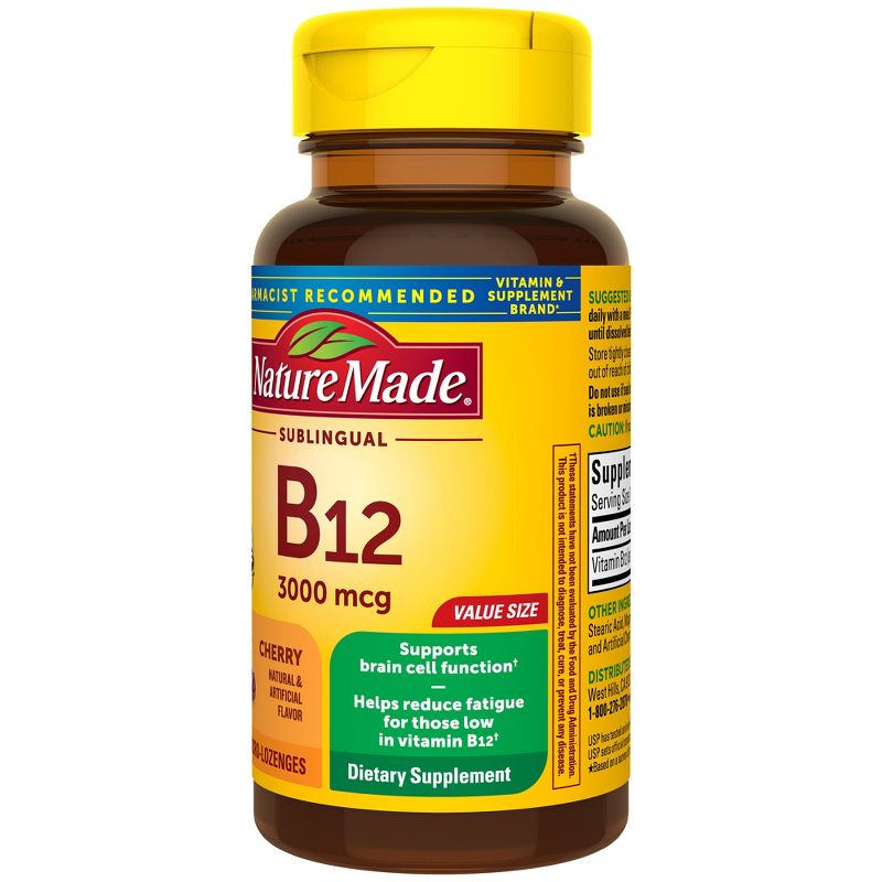 Nature Made Vitamin B12 Sublingual 3000 mcg, Energy Metabolism Support Lozenges - 120ct, 6 of 12