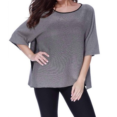 Women's 2-Tone High Slit Sweater Pullover - ANGEL