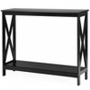 Tangkula Industrial 2-Tier Console Table X-Design Bookshelf Narrow Accent Table - 3 of 4