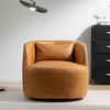 KINWELL Modern Top Grain Genuine Leather Swivel Armchair with Pillow - 2 of 4