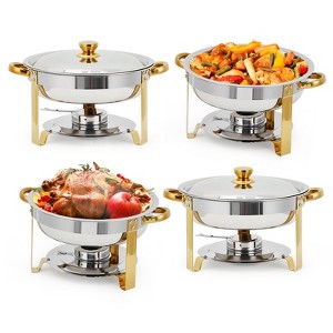 Chafing Dish Buffet Set, 5QT Round Stainless Steel Chafer for Catering, Upgraded Chafers and Buffet Warmer,Fuel Holder for Party Wedding Holiday - 1 of 4