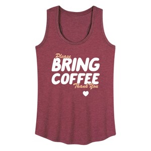 Women's - Instant Message - Bring Coffee Graphic Racerback Tank - 1 of 4
