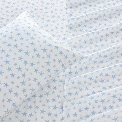Twin Blue Starfish Coastal Microfiber Sheet Set