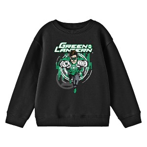 Green Lantern Flying Superhero Boy's Black Long Sleeve Shirt - 1 of 2
