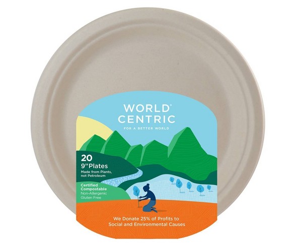 World Centric 9" Disposable Plates - 20ct