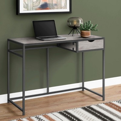 INFURNIC Desks 42"L Compact Computer Desk with Storage Drawer and Slender Metal Frame for Home Office, Grey, 42.25"*20"*30"