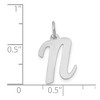 Black Bow Jewelry 14k White Gold, Madison Collection, Medium Script Initial Pendant A-W - 4 of 4