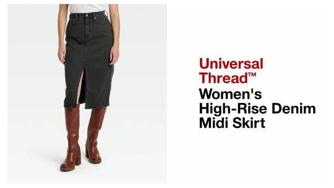 Women's High-Rise Denim Midi Skirt - Universal Thread™, 2 of 11, play video