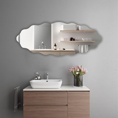 Chic Frameless Rectangular Wall Mirror for Bathroom 49"