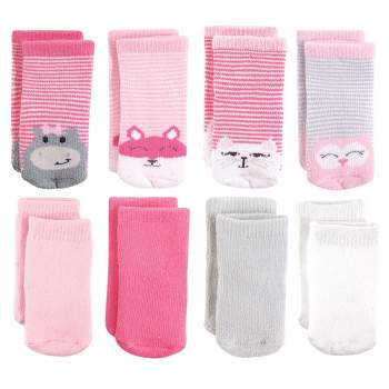 Luvable Friends Baby Girl Fun Essential Socks, Hippo Cat