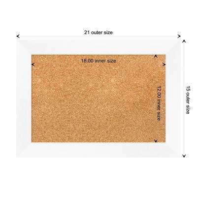 White Framed Natural Cork Bulletin Board 24x19