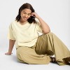 Women's Short Sleeve Seashell Beaded T-Shirt - Future Collective Cream - 3 of 4