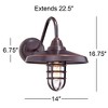 John Timberland Marlowe Rustic Industrial Farmhouse Outdoor Wall Light Fixture Painted Bronze Cage 16 3/4" Clear Glass for Post Exterior Barn Deck - 4 of 4