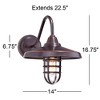 John Timberland Marlowe Rustic Industrial Farmhouse Outdoor Wall Light Fixture Painted Bronze Cage 16 3/4" Clear Glass for Post Exterior Barn Deck - image 4 of 4