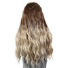 Unique Bargains Women's Water Ripple Curls Hair Extensions High Temperature Fiber 22in Gradient Beige 1 Set - 2 of 3