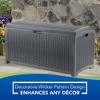 Suncast 73 Gallon Medium Wicker Indoor/Outdoor Storage Boxes for Garden Tools, Pool Accessories, and Patio Cushions, Cyberspace (2 Pack) - image 4 of 4