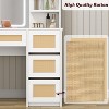 Vanity Desk, Makeup Vanity - Rattan Table with Adjustable LED Light & Mirror, 4 Drawers, 2-Tier Open Shelves, Large Storage for Bedroom (White) - 4 of 4