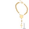 Steeltime 18k gold plated stainless steel lord's prayer rosary bracelet - 3 of 4