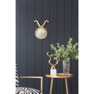 FONTOI Round Retro Wall Mirror with Gold Metal Frame, Decorative Mirror Wall Decor for Living Room, Entryway, Gold, 0.8"*16"*12.5" - 1 of 4
