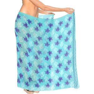 HAPPY BAY Women's Vacation Swimsuit Holiday Bathing Suit Bikini Sarong Cover ups Wrap One Size Dodger Allover Turtle - 1 of 4