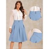 Allegra K Women's Pleated Button Decor High Waist Casual Office Swing Midi Skirts - 2 of 4