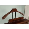 Proman Products Mission Wardrobe Wood Valet Stand with Drawer, Contour Hanger, Trouser Bar, Tie & Belt Hooks and Shoe Rack, Dark Walnut - VL16188 - 4 of 4