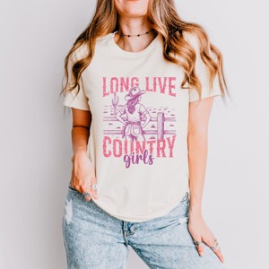 Long Live Country Girls Glitter - Womens Short Sleeve Graphic T-Shirt - 1 of 4