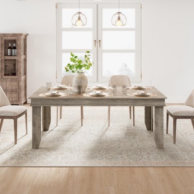 Farmhouse Dining Table for 6-8, 71" Long Kitchen Table with Sturdy Wood Frame, Large 6ft Rectangular Table for Dining Room & Kitchen