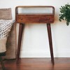 Solid Wood Nordic Legs 1-Drawer Console Table with Open Slot and Rounded Edges - 3 of 4