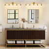 POWLIG 38.9-in 5-Light Gold Modern Dimmable Bathroom Vanity Light with Clear Glass Shade - 3 of 4